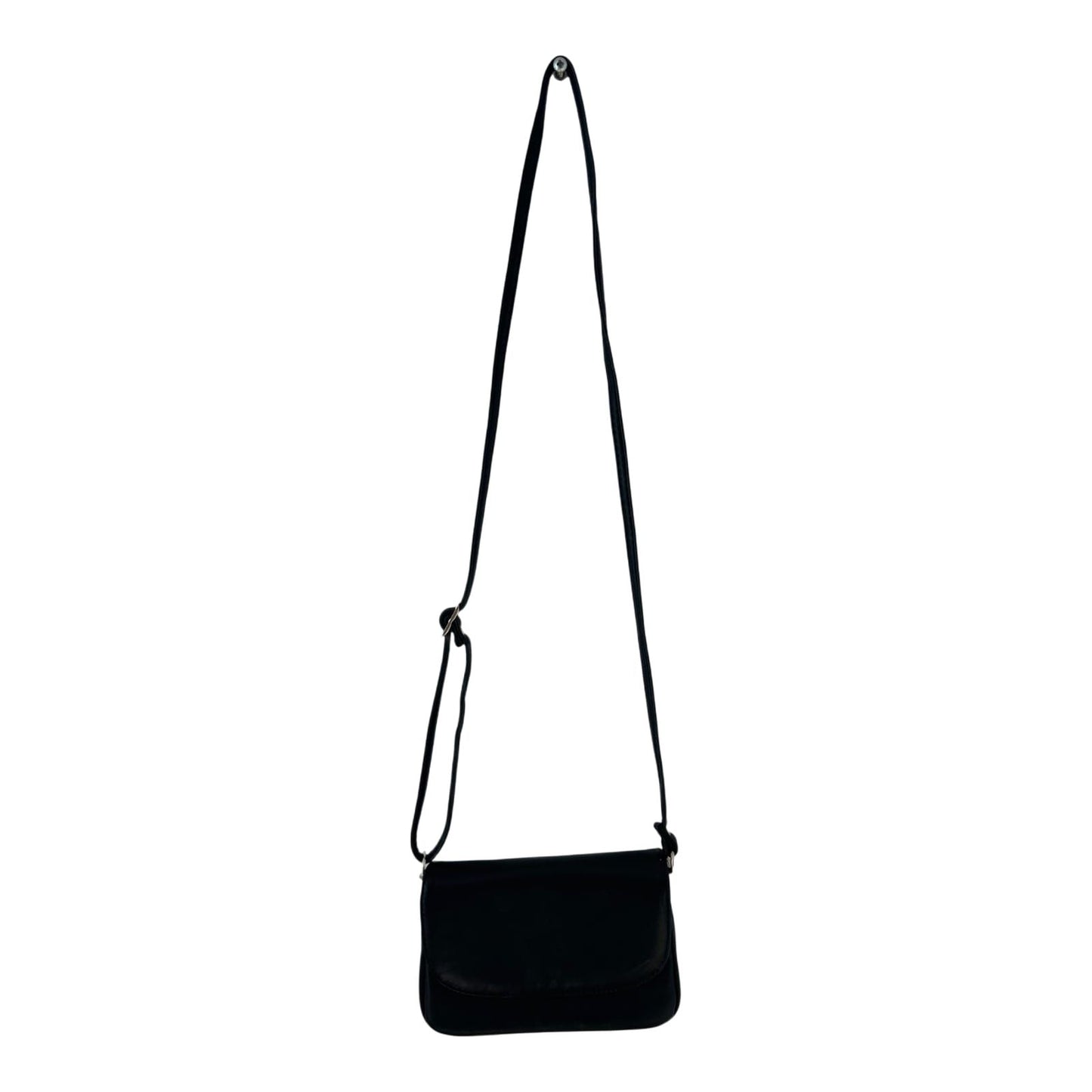 Schwarze Schultertasche Damen Kunstleder Tasche 20x15x8 cm viele Faecher Alltag