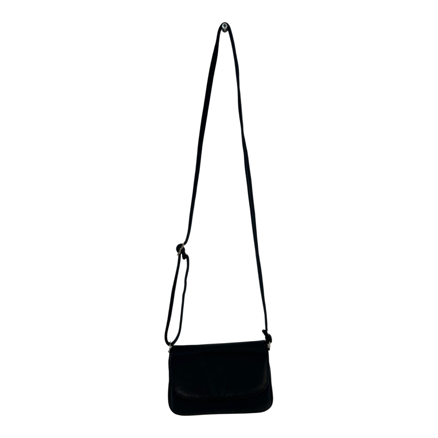 Schwarze Schultertasche Damen Kunstleder Tasche 20x15x8 cm viele Faecher Alltag