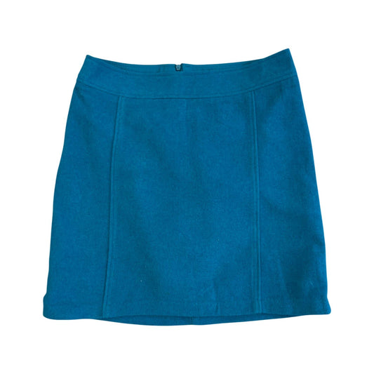 Rock Damen Gr 36 Blau Wollmix Gefüttert Minirock Elegant Reißverschluss