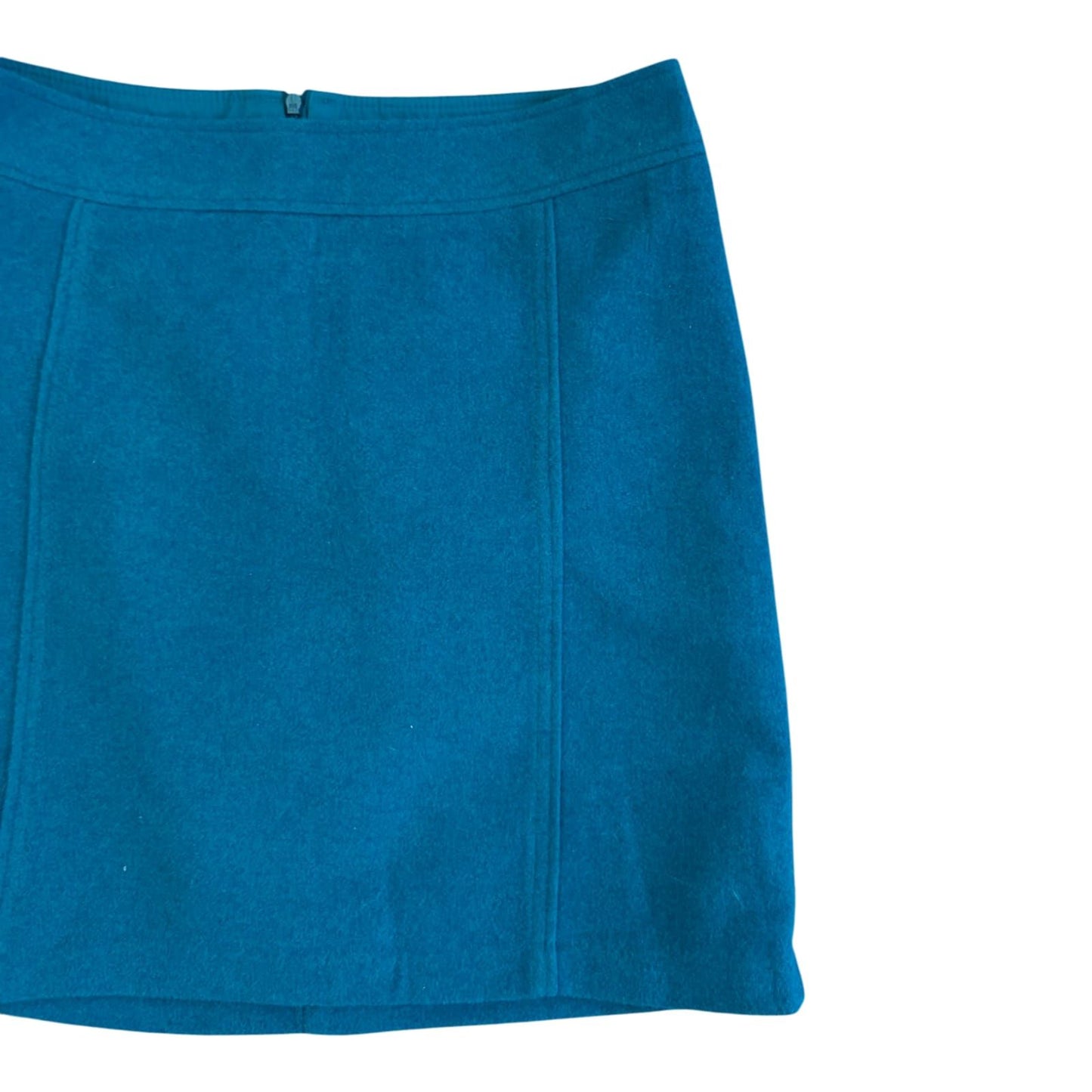 Rock Damen Gr 36 Blau Wollmix Gefüttert Minirock Elegant Reißverschluss