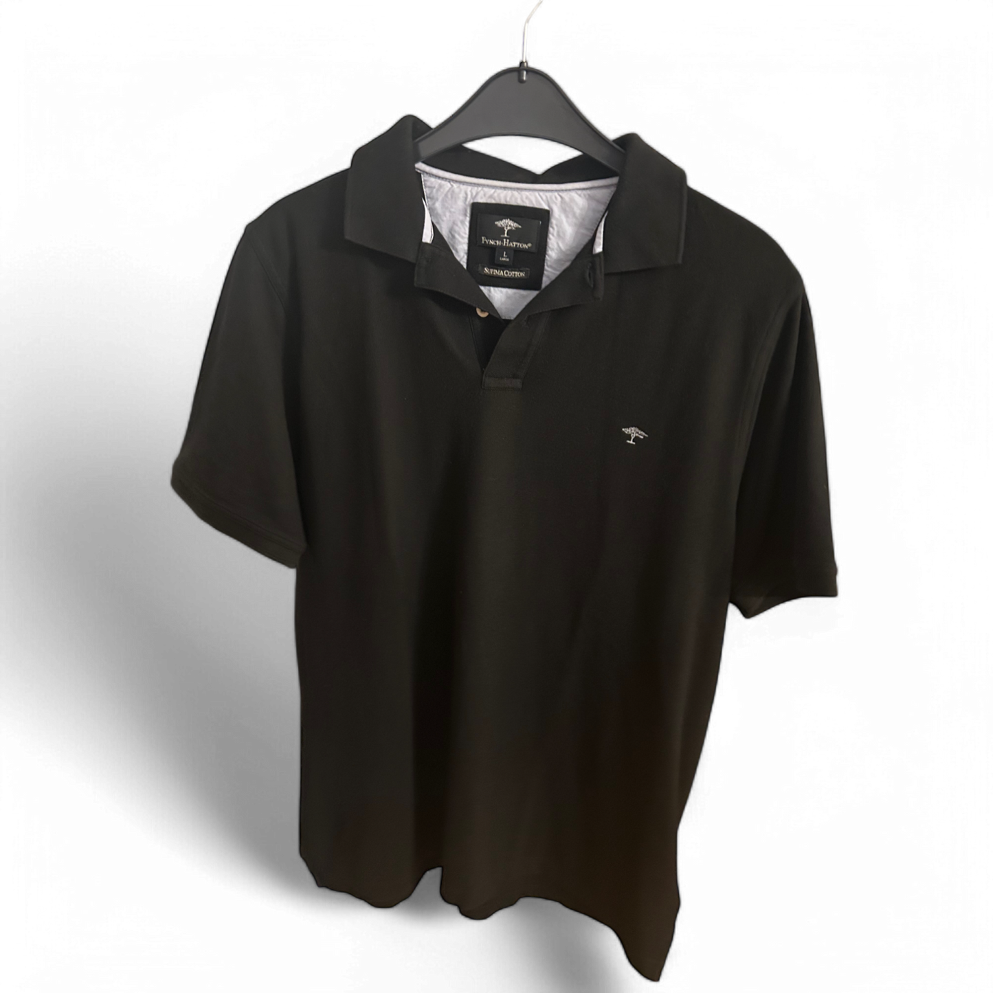🖤 Finch Hatton Polo Shirt L – Supima Cotton, Schwarz