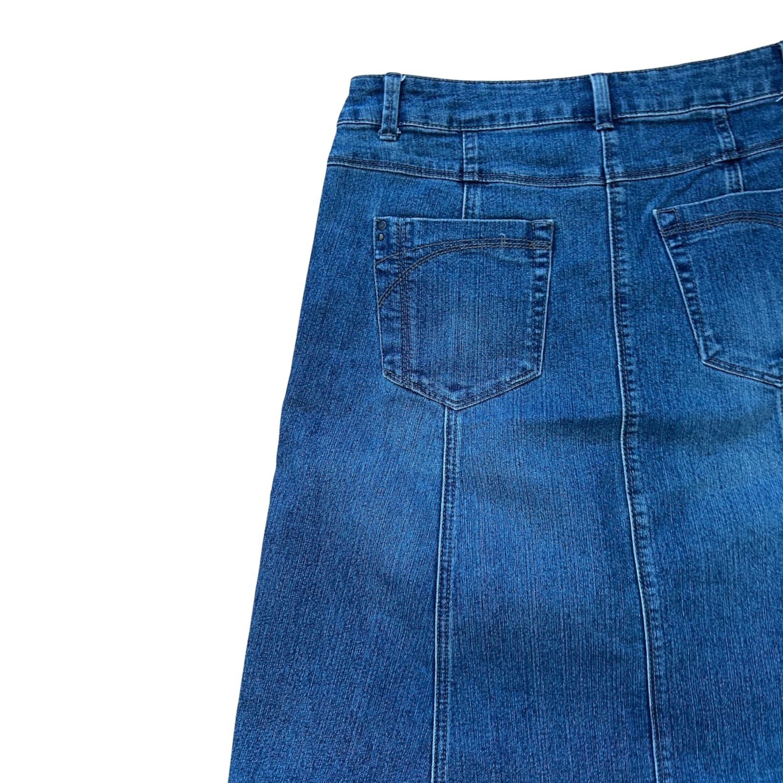 Jessica Jeansrock Damen Gr 36 Blau Denim Stretch Knielang Klassisch Modern