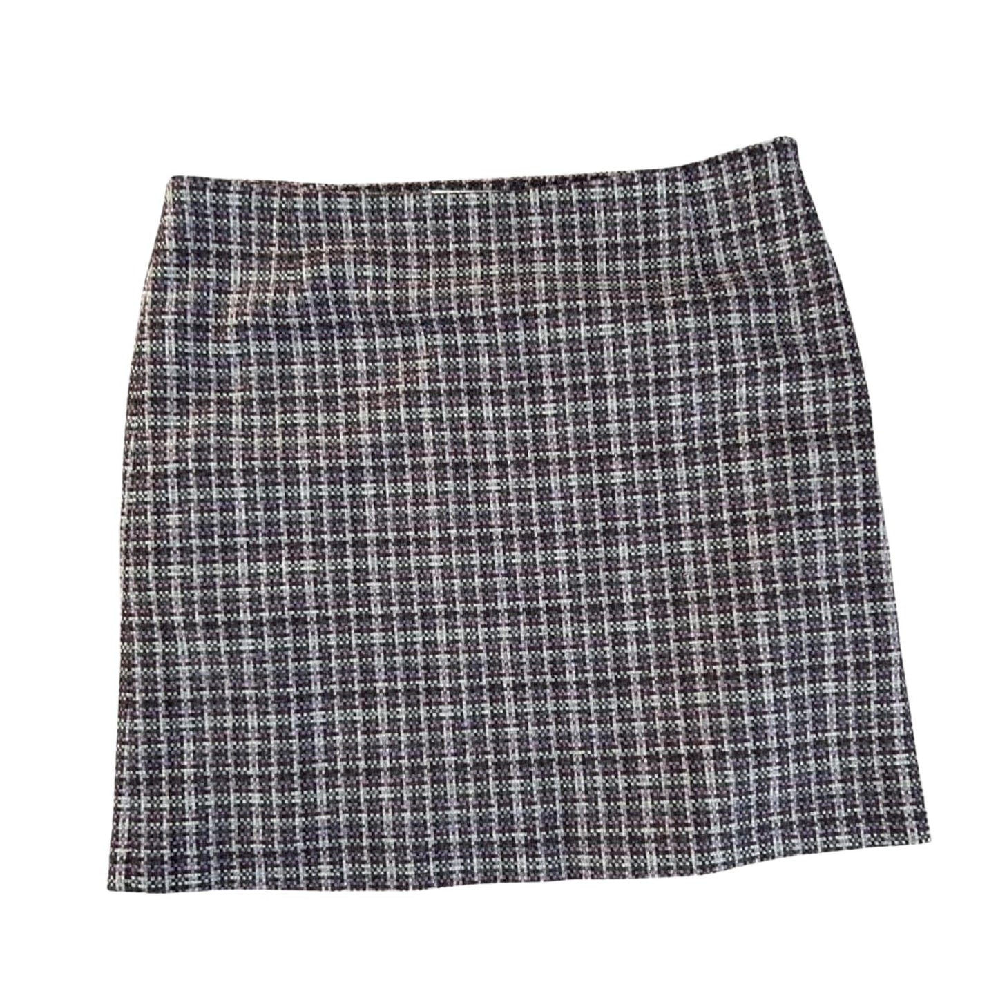 S Oliver Damen Rock Grau Violett Kariert Gr 40 Wolle Mix Mini Winter Business Chic