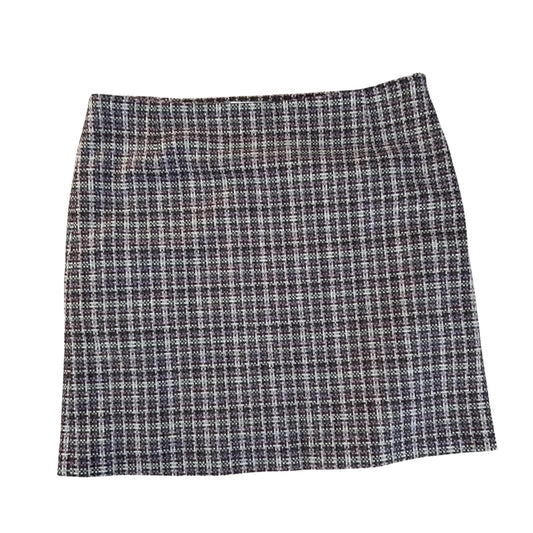 S Oliver Damen Rock Grau Violett Kariert Gr 40 Wolle Mix Mini Winter Business Chic