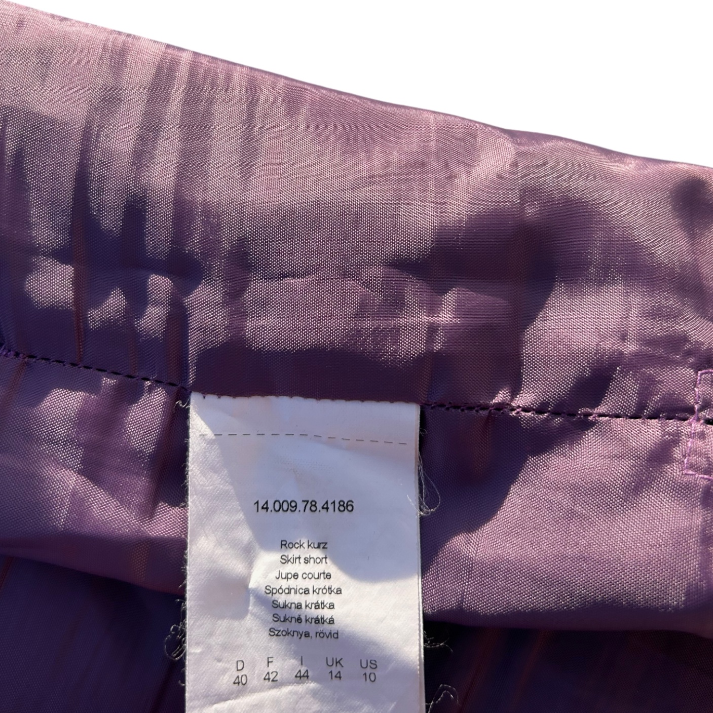 S Oliver Damen Rock Grau Violett Kariert Gr 40 Wolle Mix Mini Winter Business Chic