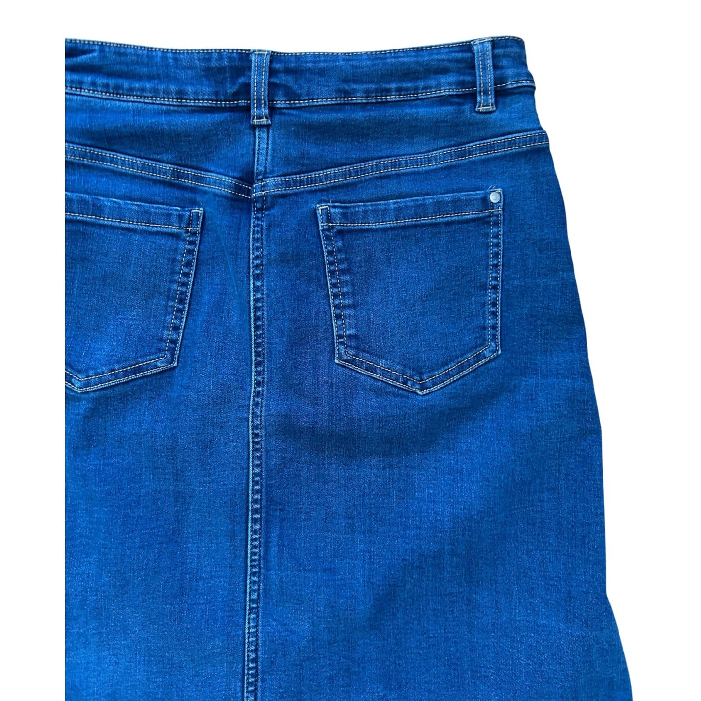 TCM Jeansrock Damen Gr 40 Blau Denim Stretch Midi Klassisch Modern