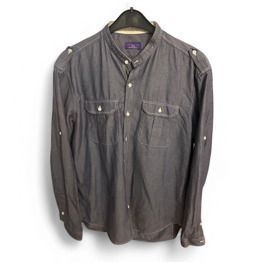 🔘 ZARA MAN Hemd L Dunkelblau – Baumwolle & Style 🔘