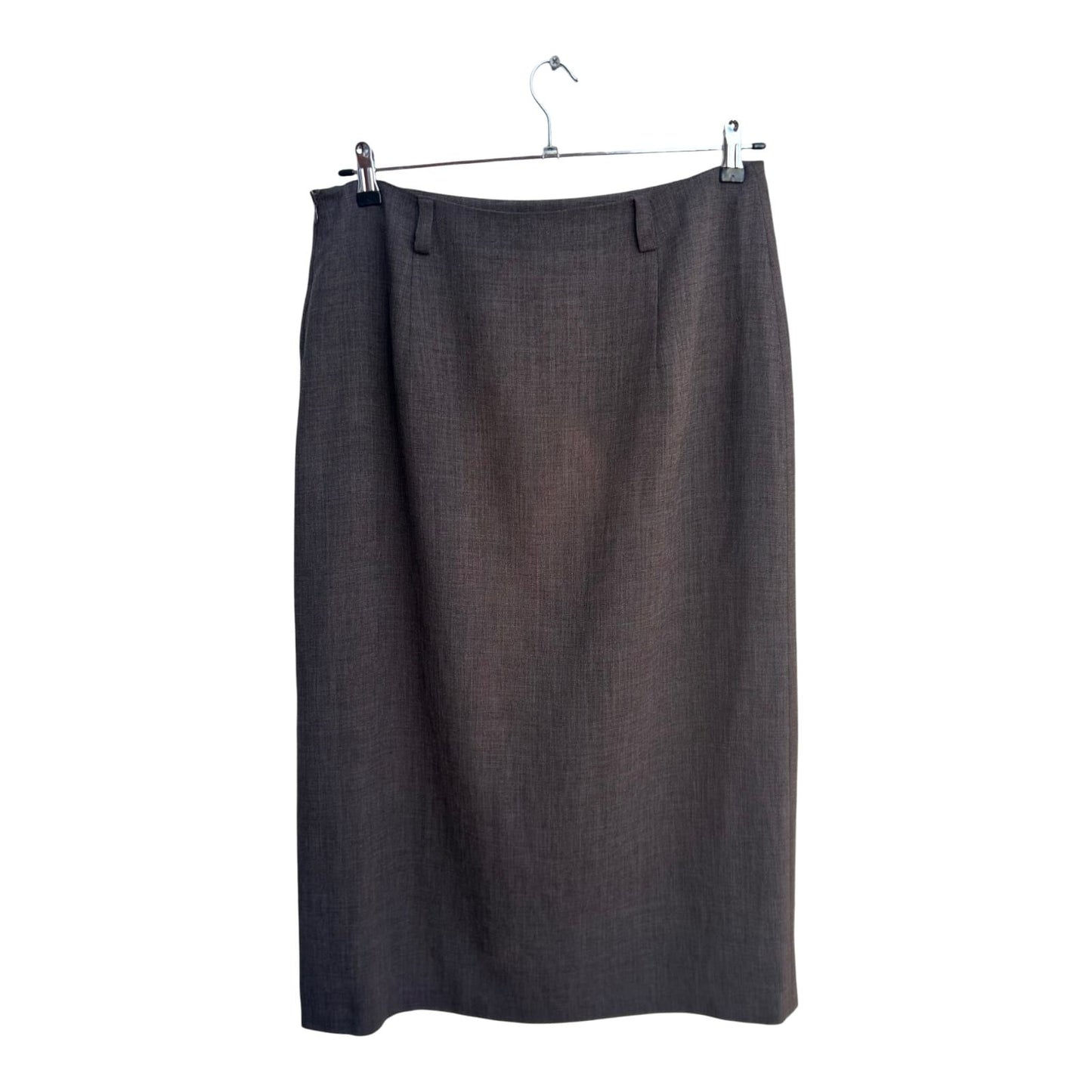 Vintage Rock Damen Gr 44 Braun Lang Elegant Business Schlitz Klassisch