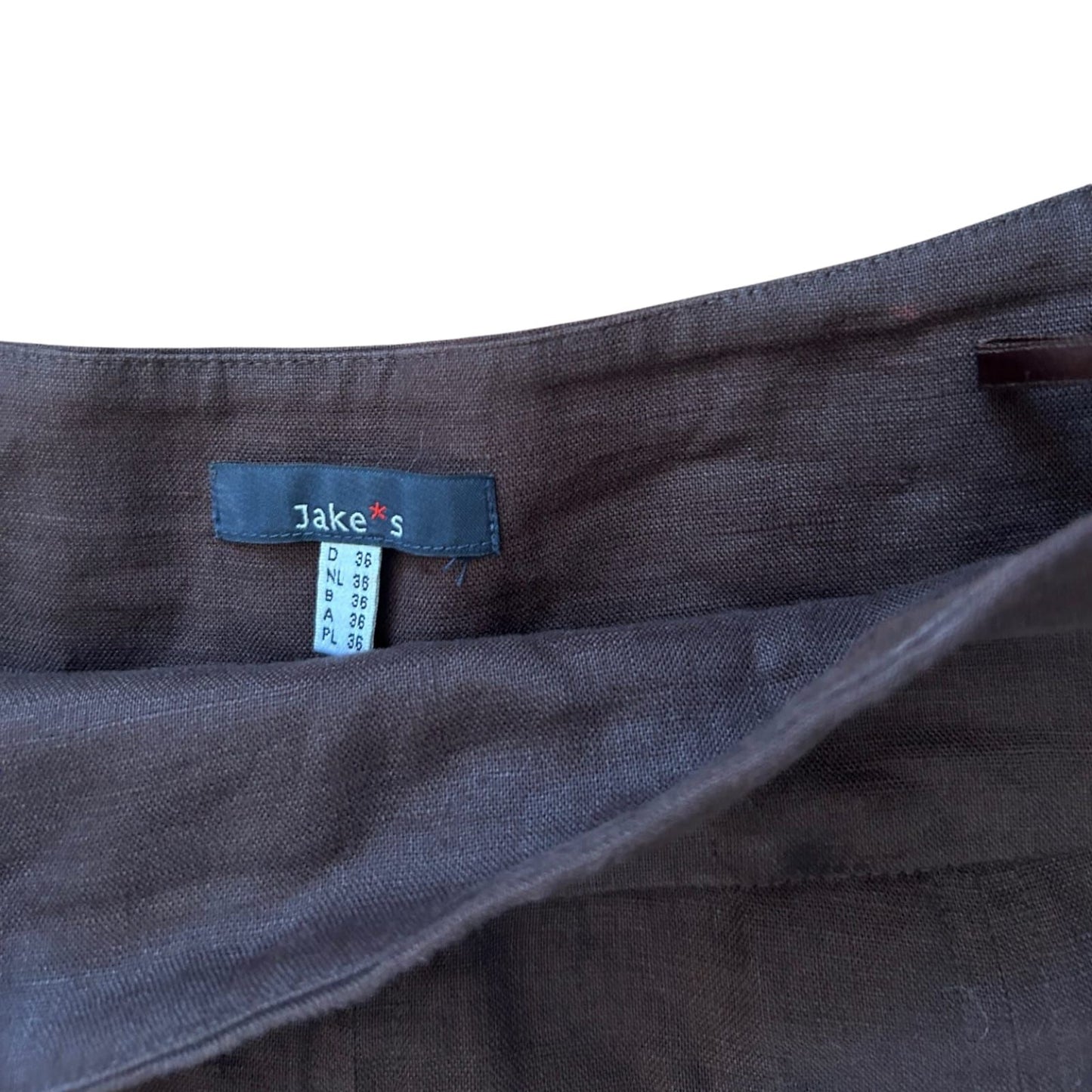 Jake's Rock Damen Gr 38 Braun Leinen Stickerei Elegant Sommer A Linie
