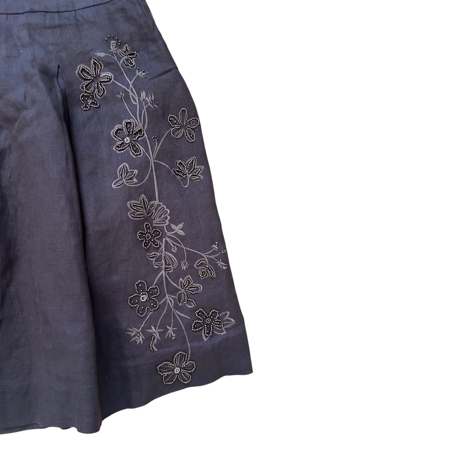 Jake's Rock Damen Gr 38 Braun Leinen Stickerei Elegant Sommer A Linie