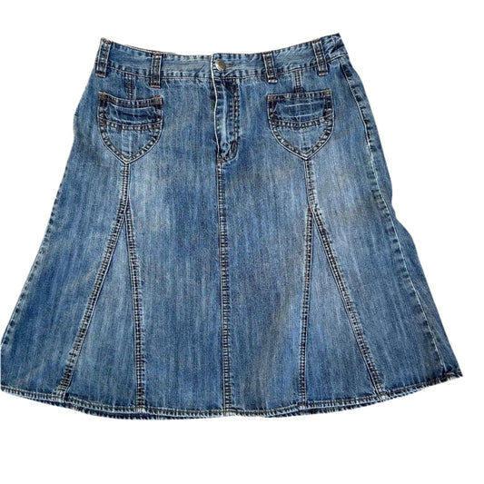 Street One Jeansrock Damen Gr 38 Blau Denim Baumwolle Freizeit Taschen A Linie