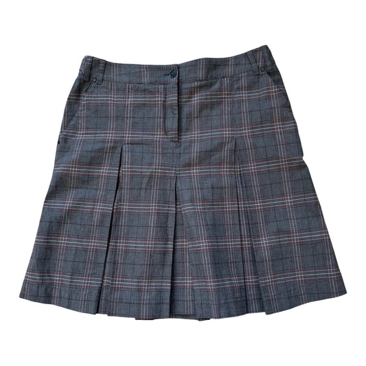 Mexx Rock Damen 42 Braun Kariert Faltenrock Kurz Baumwolle Elastan Herbst