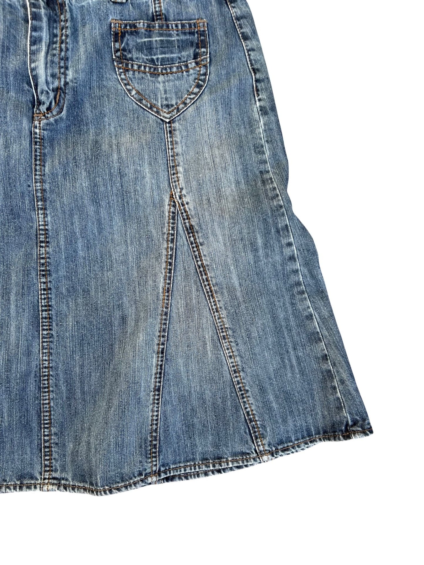 Street One Jeansrock Damen Gr 38 Blau Denim Baumwolle Freizeit Taschen A Linie