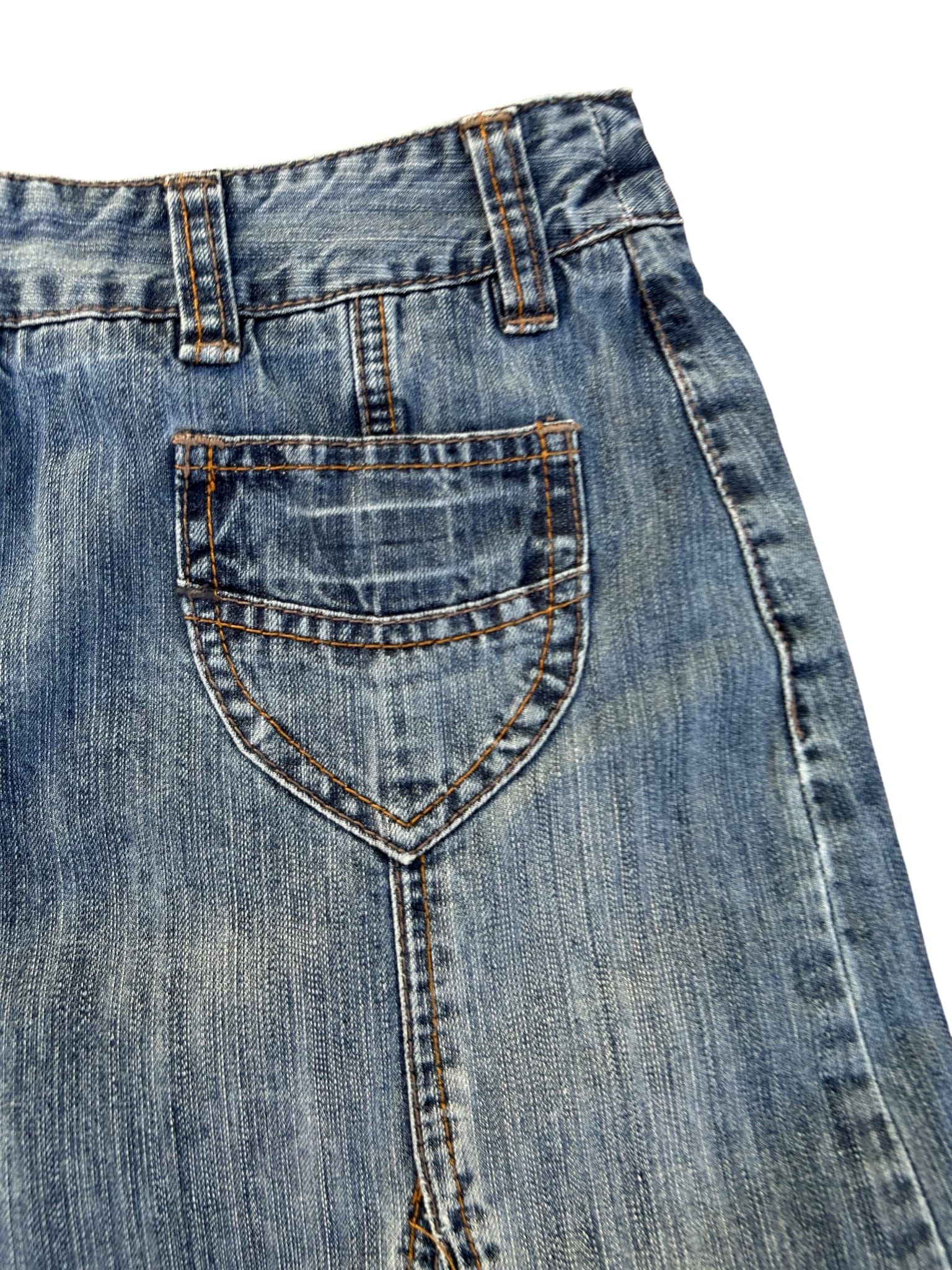 Street One Jeansrock Damen Gr 38 Blau Denim Baumwolle Freizeit Taschen A Linie