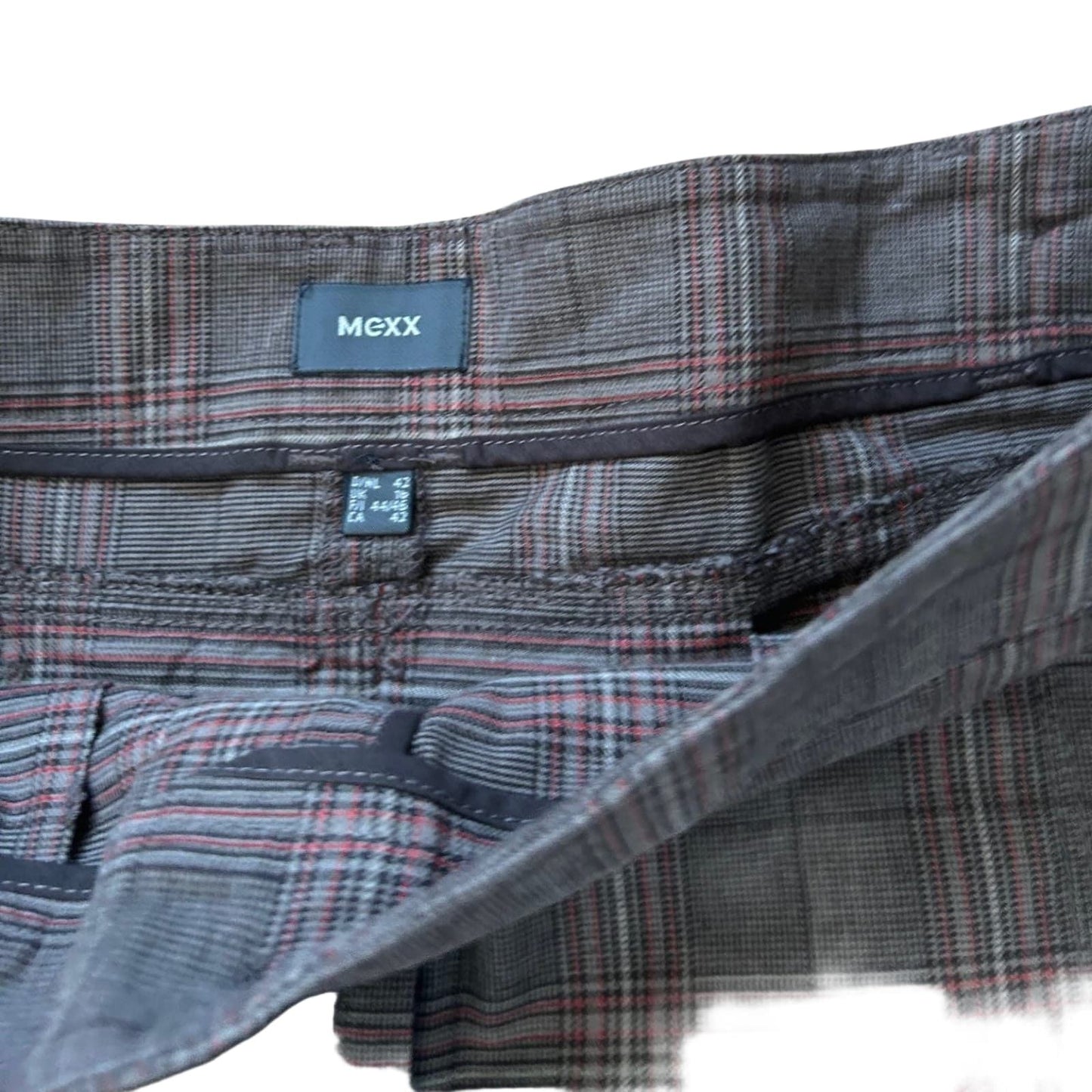 Mexx Rock Damen 42 Braun Kariert Faltenrock Kurz Baumwolle Elastan Herbst