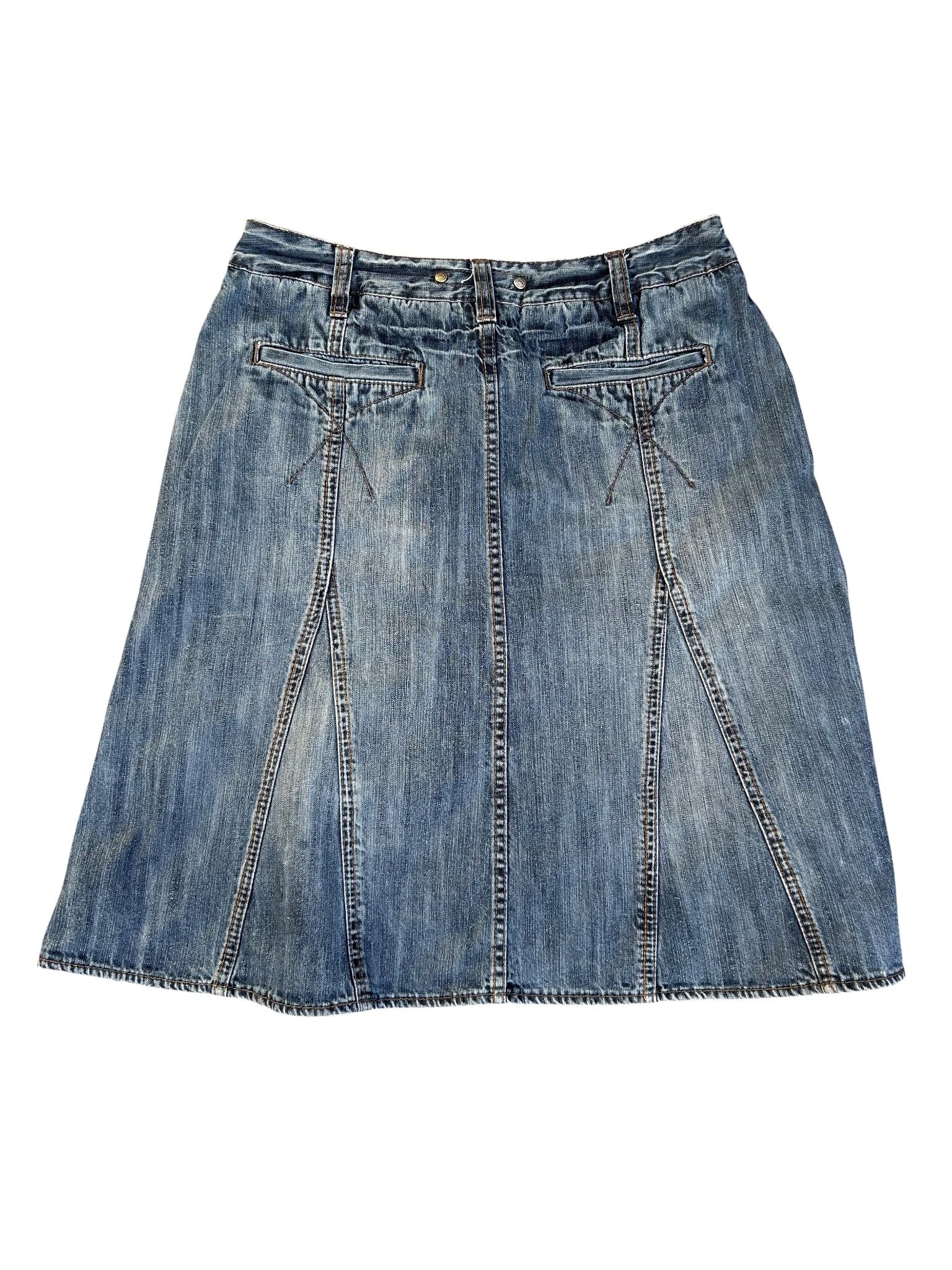 Street One Jeansrock Damen Gr 38 Blau Denim Baumwolle Freizeit Taschen A Linie