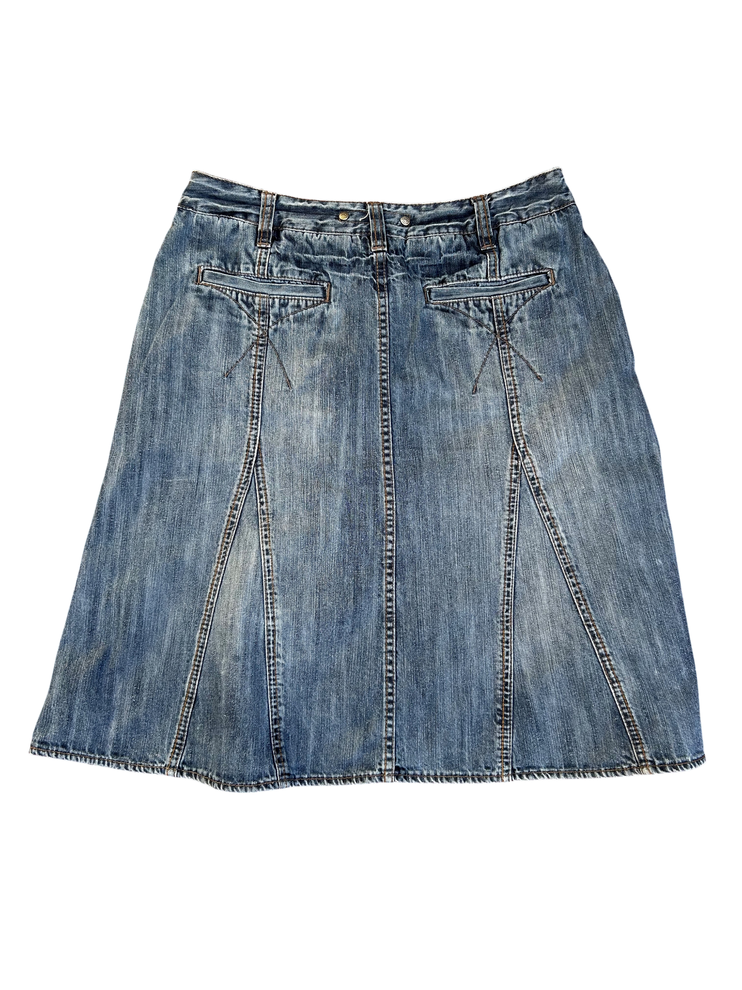 Street One Jeansrock Damen Gr 38 Blau Denim Baumwolle Freizeit Taschen A Linie