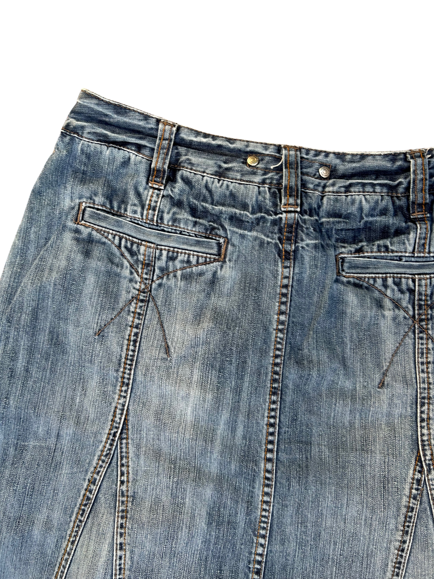 Street One Jeansrock Damen Gr 38 Blau Denim Baumwolle Freizeit Taschen A Linie