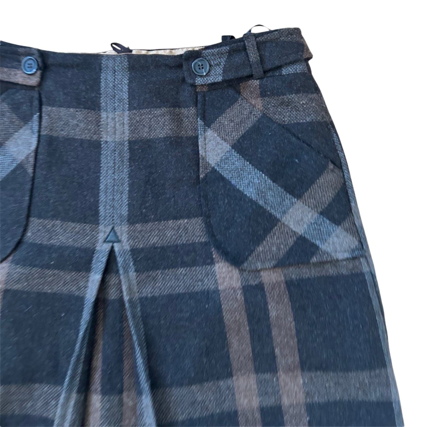Marco Pecci Rock Damen 40 Braun Kariert Gefüttert Wolle Elegant Business