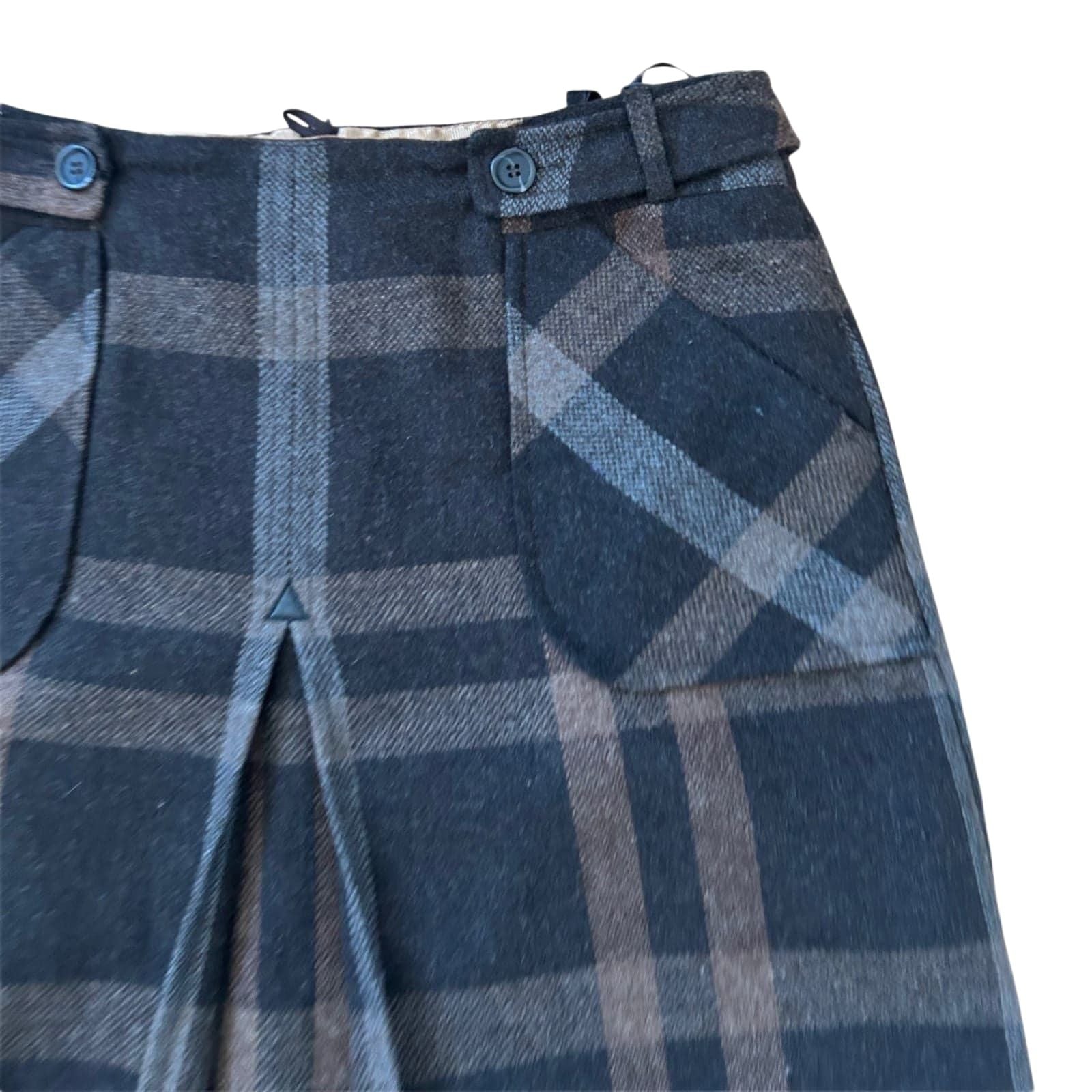 Marco Pecci Rock Damen 40 Braun Kariert Gefüttert Wolle Elegant Business