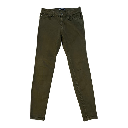 Zara Jeans Damen Hose Gr 36 Khaki Denim Stretch Schmaler Schnitt Modern
