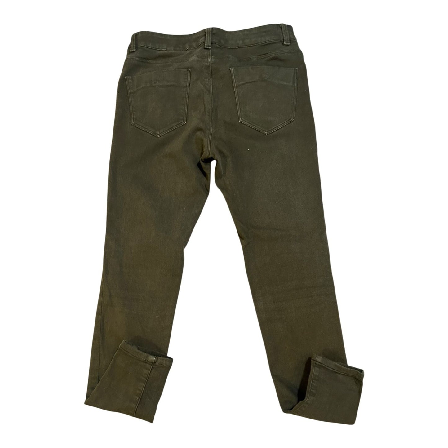 Zara Jeans Damen Hose Gr 36 Khaki Denim Stretch Schmaler Schnitt Modern
