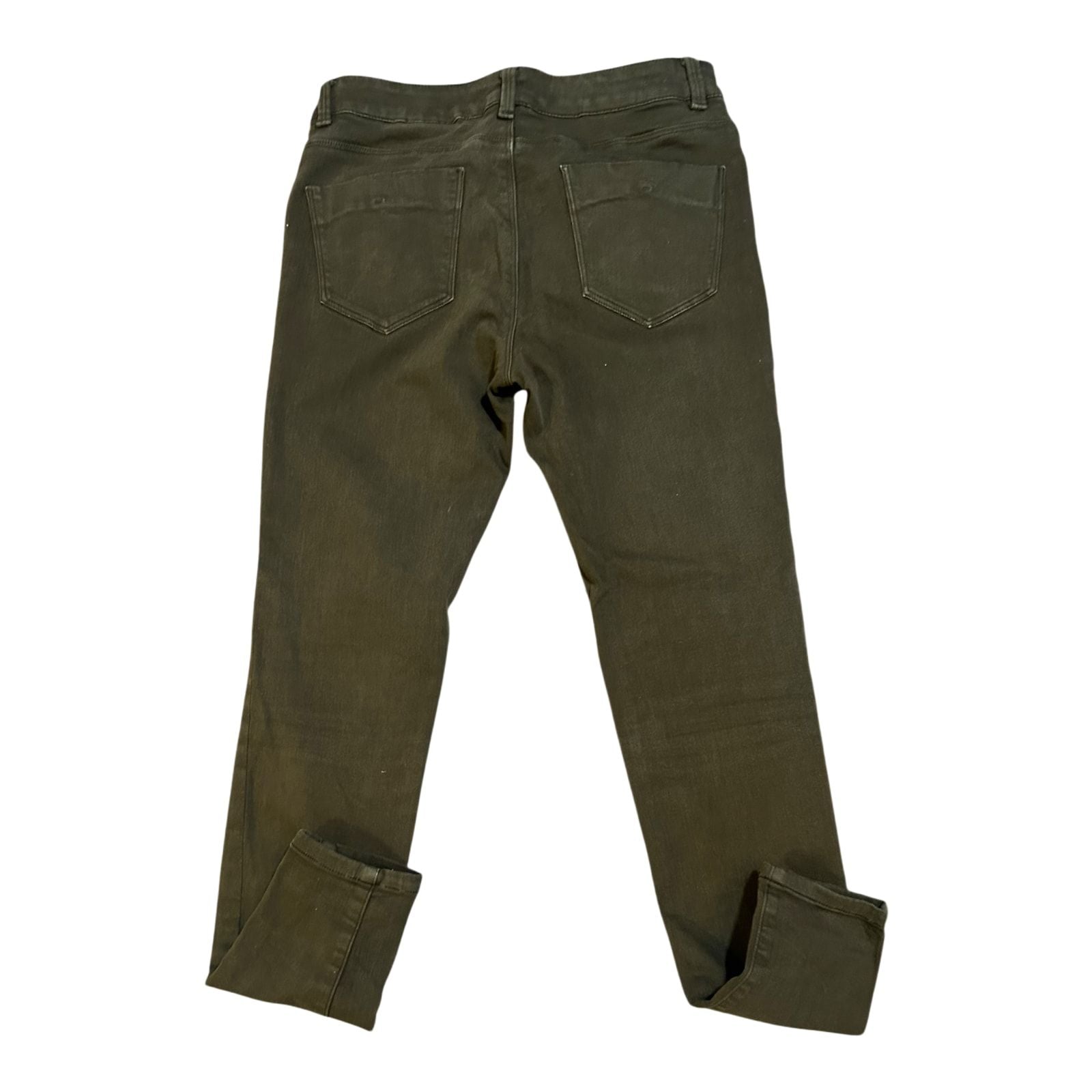 Zara Jeans Damen Hose Gr 36 Khaki Denim Stretch Schmaler Schnitt Modern