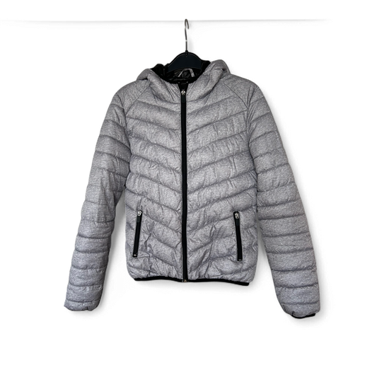 Fishbone Damen Jacke S Grau Leicht Steppjacke Kapuze Übergangsjacke Freizeit