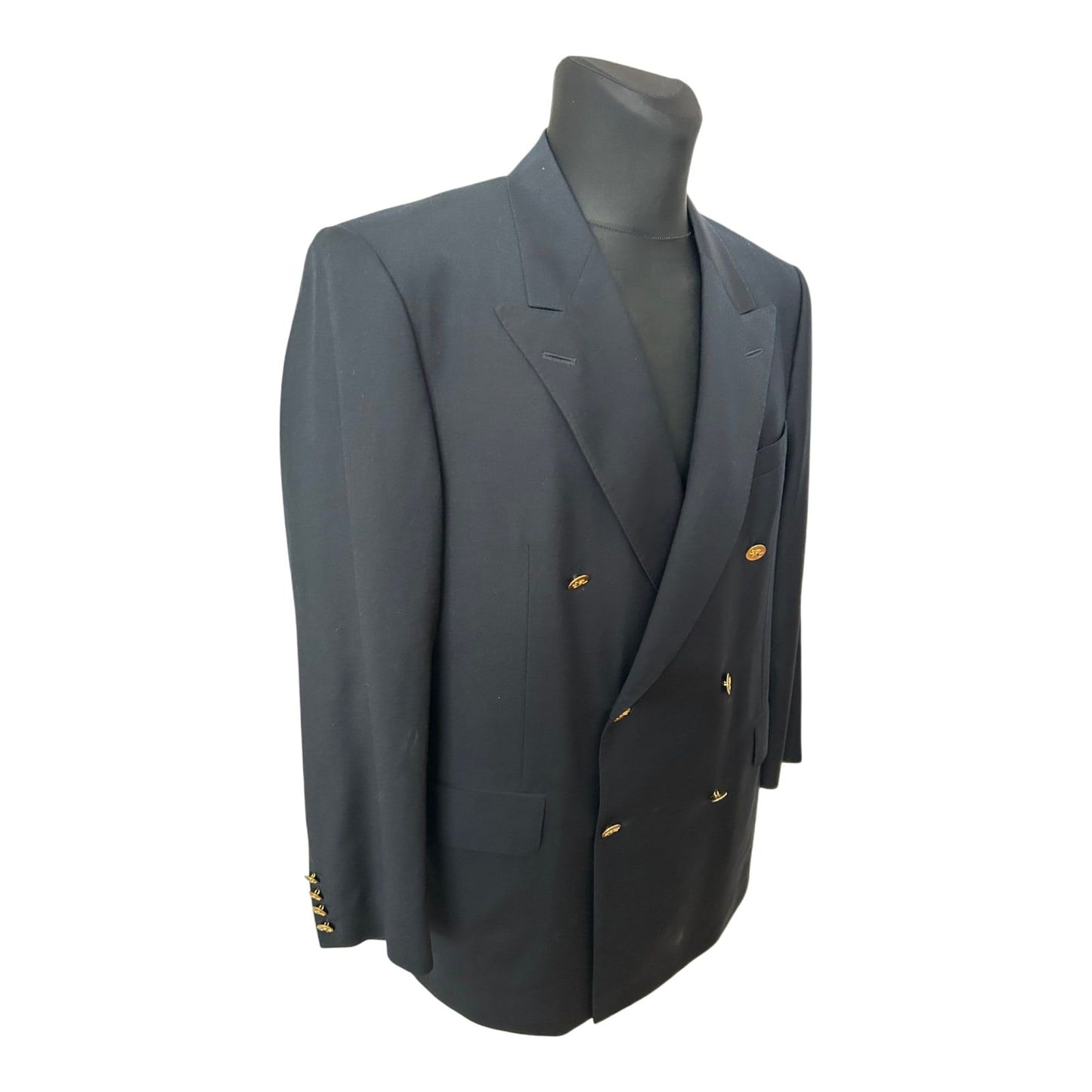 Chester Barrie Sakko Herren Gr 52 Dunkelblau Zweireiher Schurwolle Elegant
