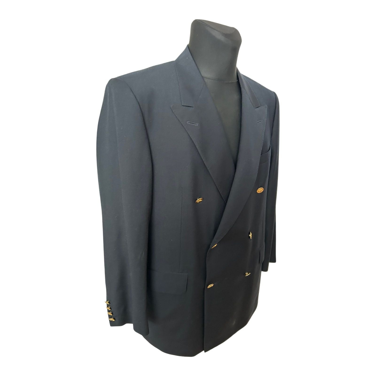 Chester Barrie Sakko Herren Gr 52 Dunkelblau Zweireiher Schurwolle Elegant