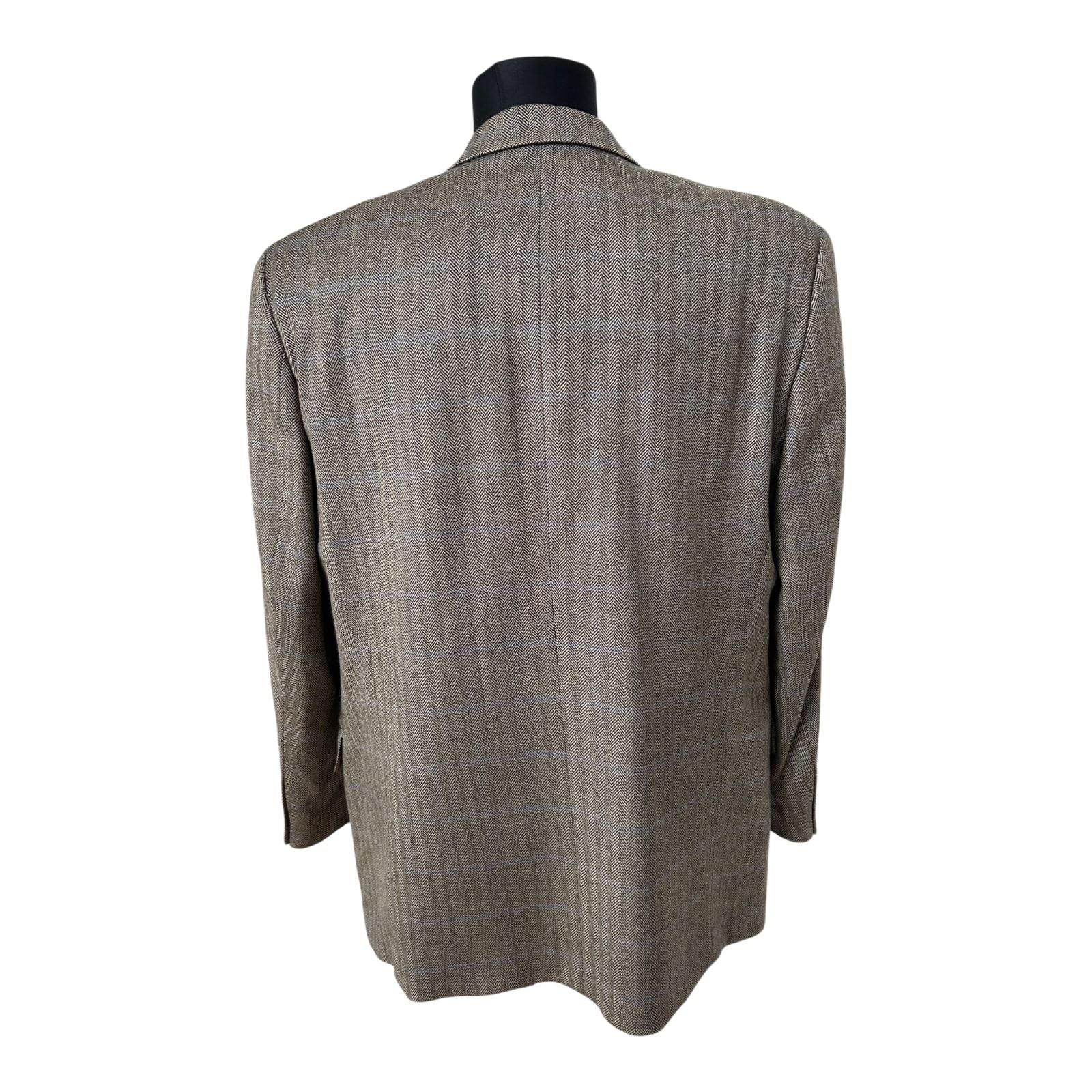 Westbury Sakko Herren Gr 56 Braun Schurwolle Cashmere Fischgrat Elegant