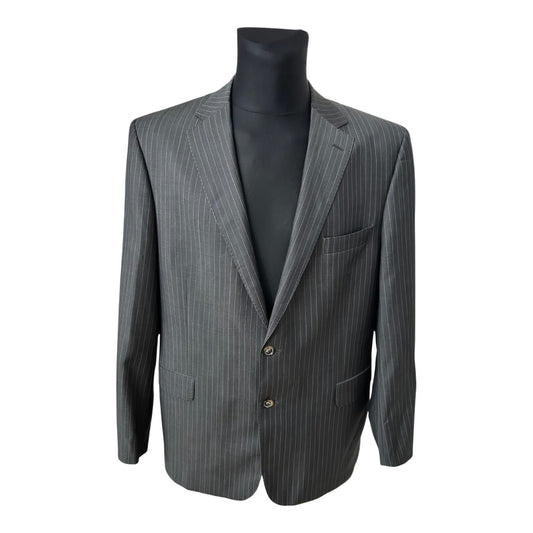 J D Fielding Sakko Herren Gr 56 Grau Nadelstreifen Wolle Mohair Elegant