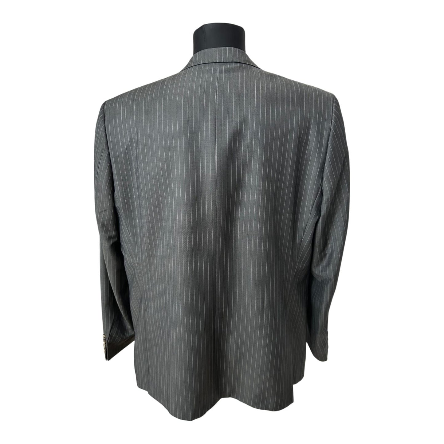 J D Fielding Sakko Herren Gr 56 Grau Nadelstreifen Wolle Mohair Elegant