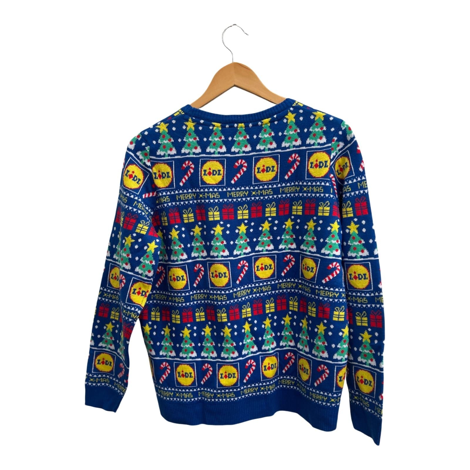 Lidl Weihnachtspullover Damen Gr M 38 Blau Xmas Sweater Lustig Ugly Christmas