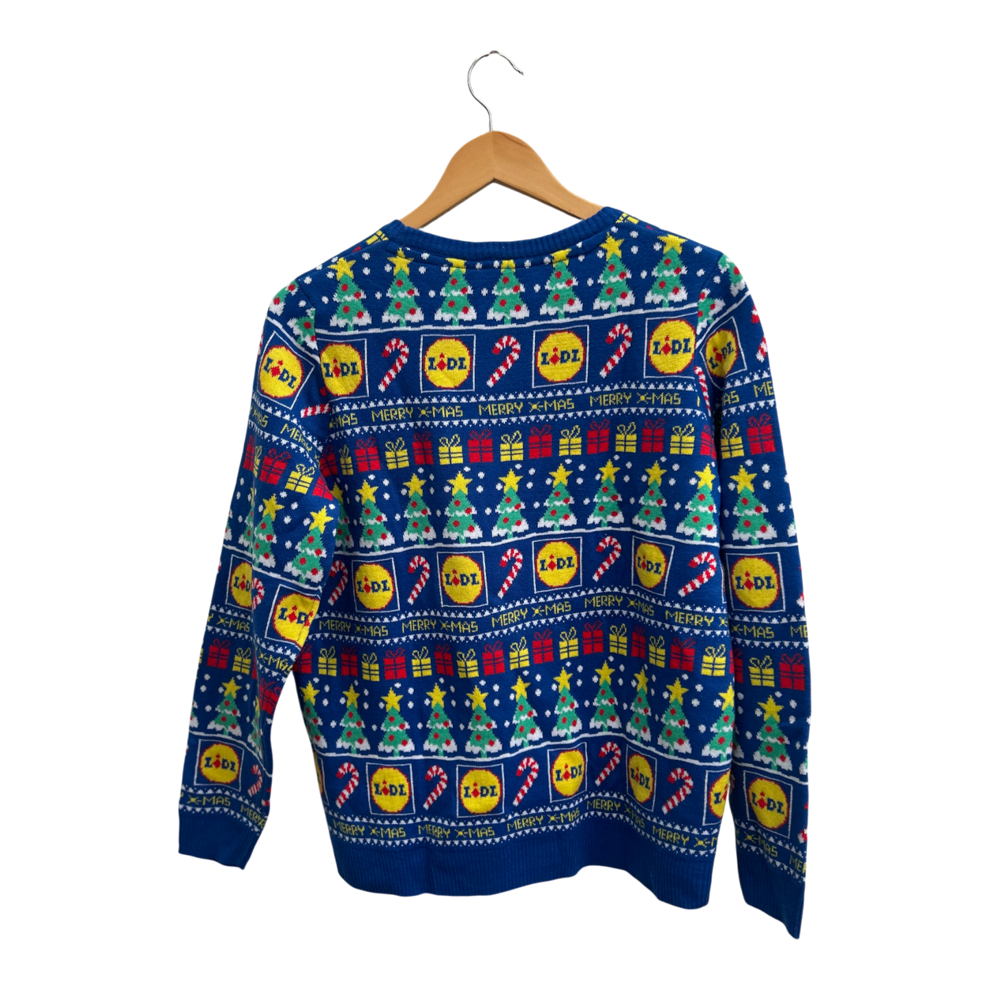 Lidl Weihnachtspullover Damen Gr M 38 Blau Xmas Sweater Lustig Ugly Christmas