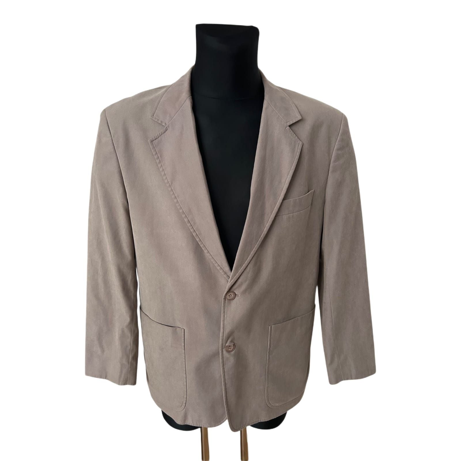 Sakko Herren Gr 25 Kurzgröße Taupe Jacke Velours Optik Elegant Freizeit Stil