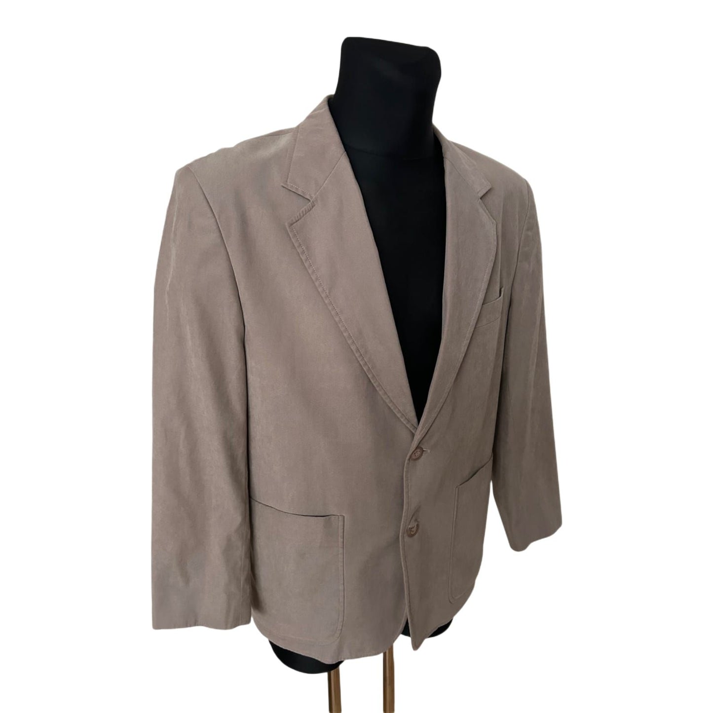 Sakko Herren Gr 25 Kurzgröße Taupe Jacke Velours Optik Elegant Freizeit Stil