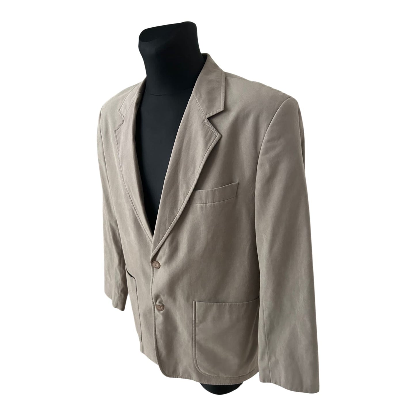 Sakko Herren Gr 25 Kurzgröße Taupe Jacke Velours Optik Elegant Freizeit Stil