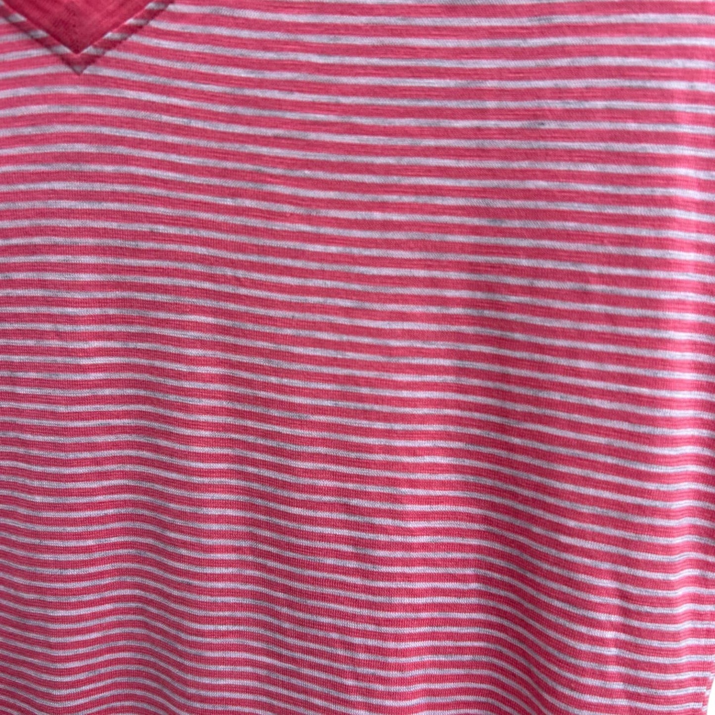 Uniqlo Shirt Damen Gr S Rosa Gestreift Viskose Baumwolle Kurzarm V-Ausschnitt