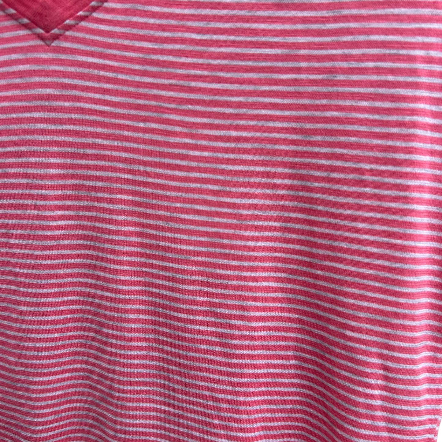 Uniqlo Shirt Damen Gr S Rosa Gestreift Viskose Baumwolle Kurzarm V-Ausschnitt