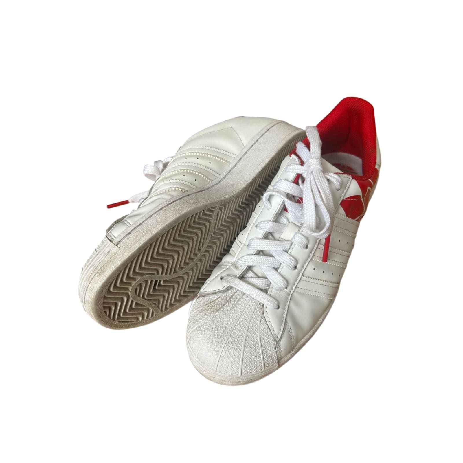 🔴 adidas Sneaker Herren Gr. 42 Weiß Rot – Gut erhalten 🕊️