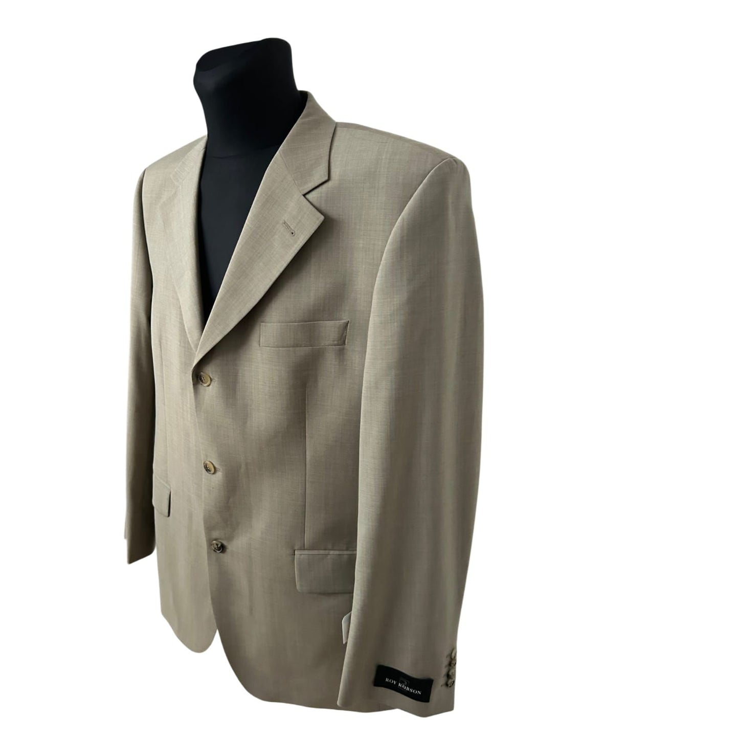 Roy Robson Sakko Herren Gr 54 Beige Schurwolle Zignone Business Elegant
