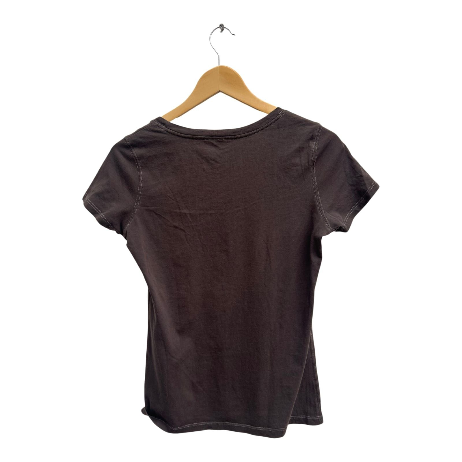 Esprit T Shirt Damen Gr S Braun Rundhals Baumwolle Kurzarm Blumenprint Casual