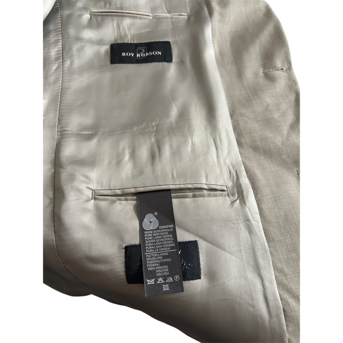 Roy Robson Sakko Herren Gr 54 Beige Schurwolle Zignone Business Elegant