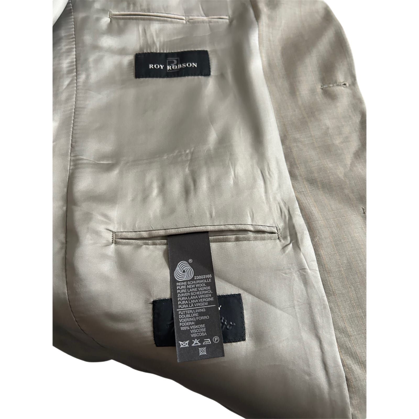 Roy Robson Sakko Herren Gr 54 Beige Schurwolle Zignone Business Elegant