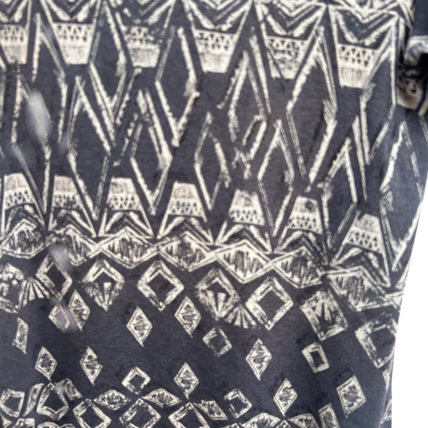 Cecil Shirt Damen Gr XL Grau Baumwolle Kurzarm Rundhals Muster Casual