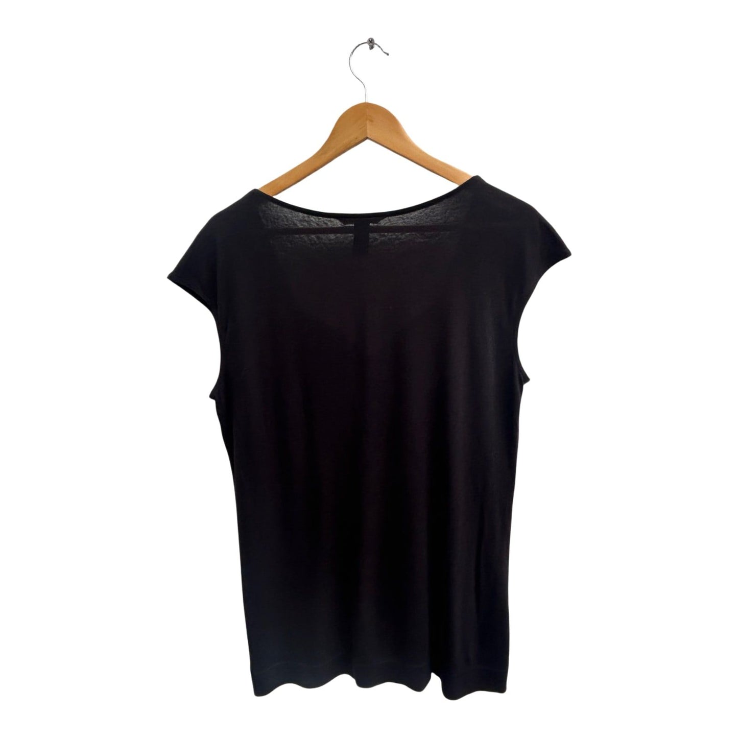 H&M Shirt Damen Gr L Schwarz Baumwolle Pailetten Kurzarm Elegant Party