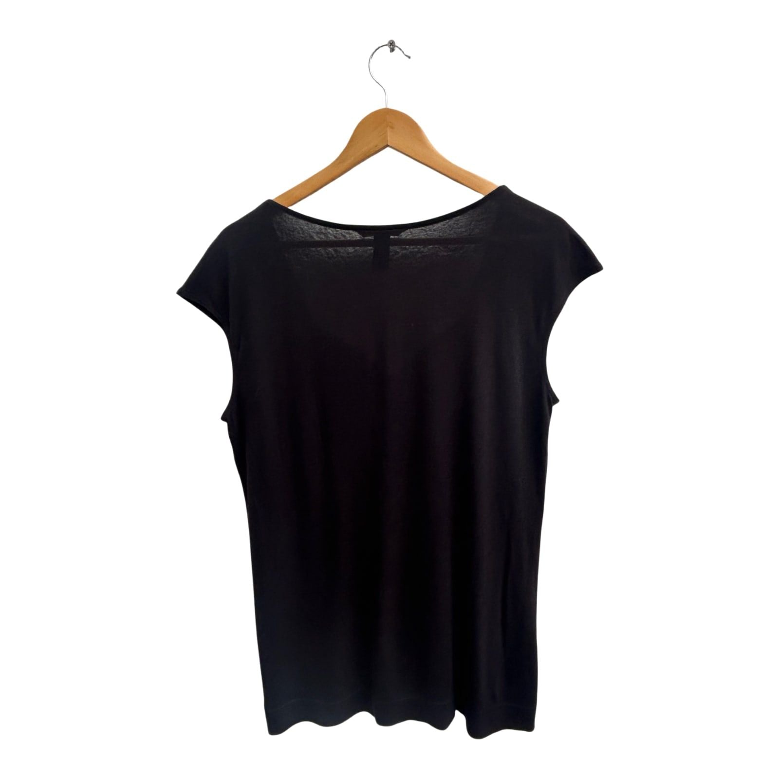 H&M Shirt Damen Gr L Schwarz Baumwolle Pailetten Kurzarm Elegant Party