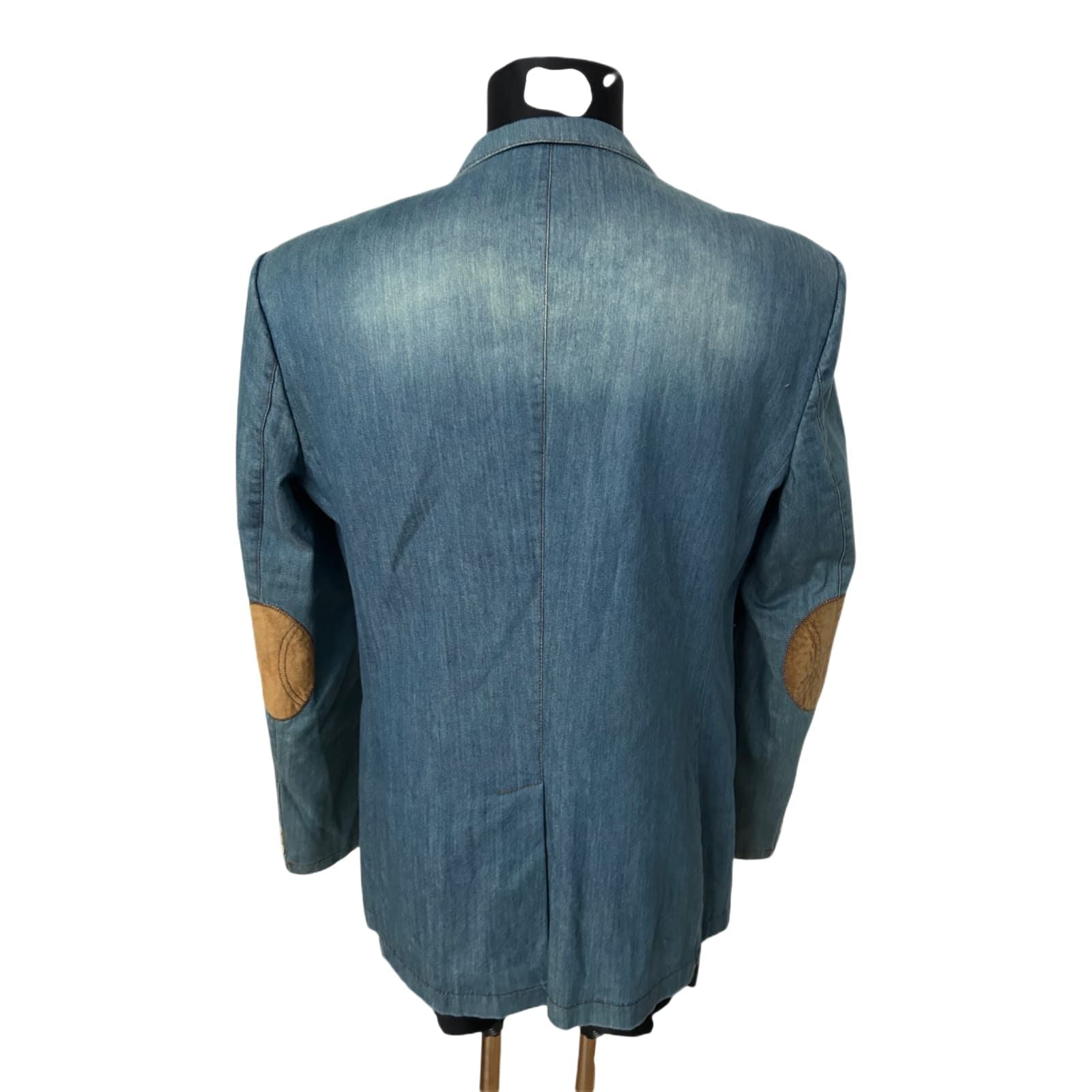 RIPRO Denim Sakko Herren Gr 52 Slim Fit Blau Denim Look Freizeit Sportlich