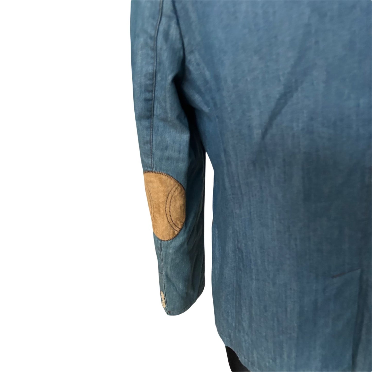 RIPRO Denim Sakko Herren Gr 52 Slim Fit Blau Denim Look Freizeit Sportlich